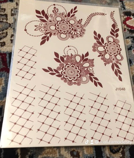 Henna tattoo stickers red 2 pcs