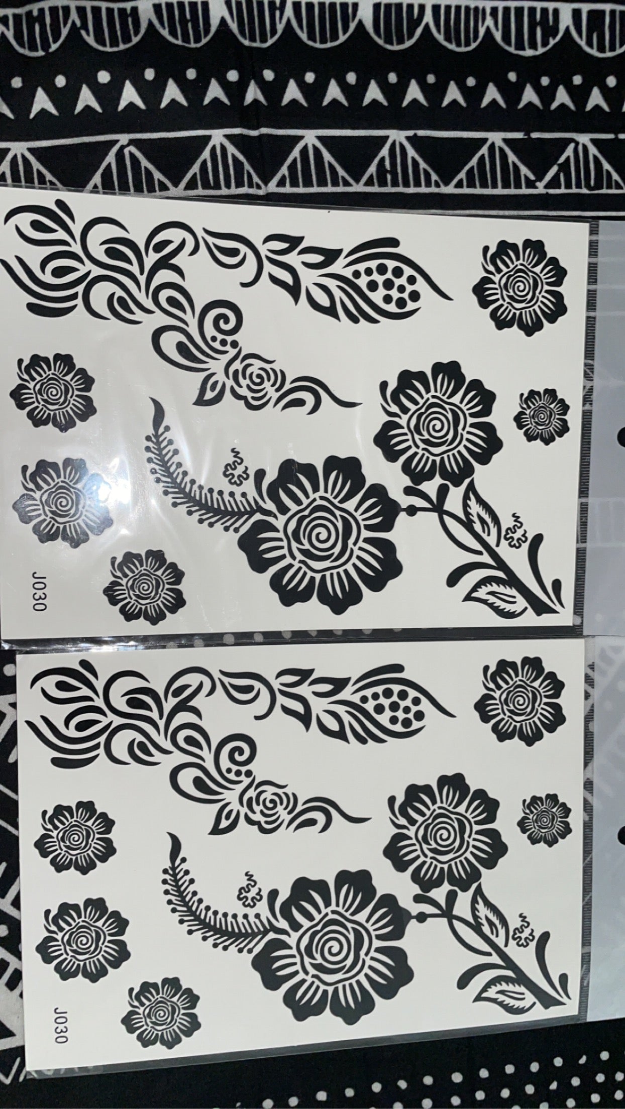 Henna tattoo stickers black 2 pcs both hands