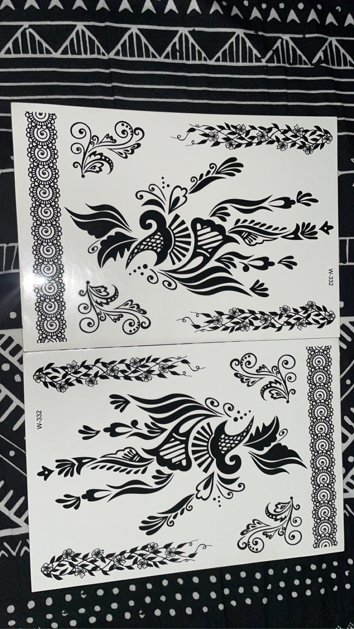 Henna tattoo stickers black