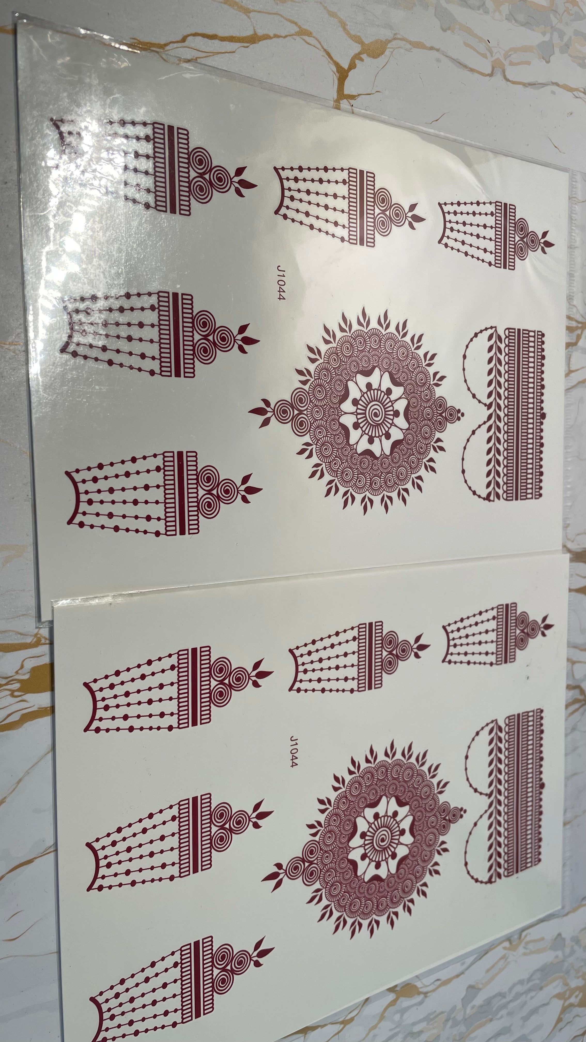 Henna tattoo stickers red 2 pcs