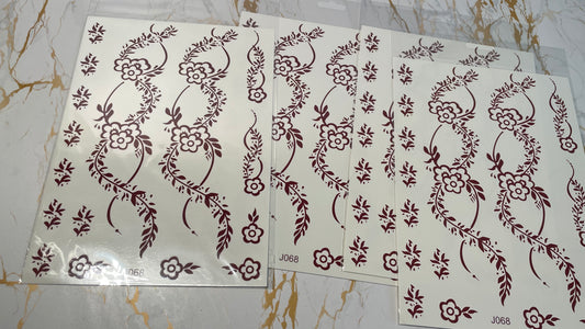 Henna tattoo stickers black & red