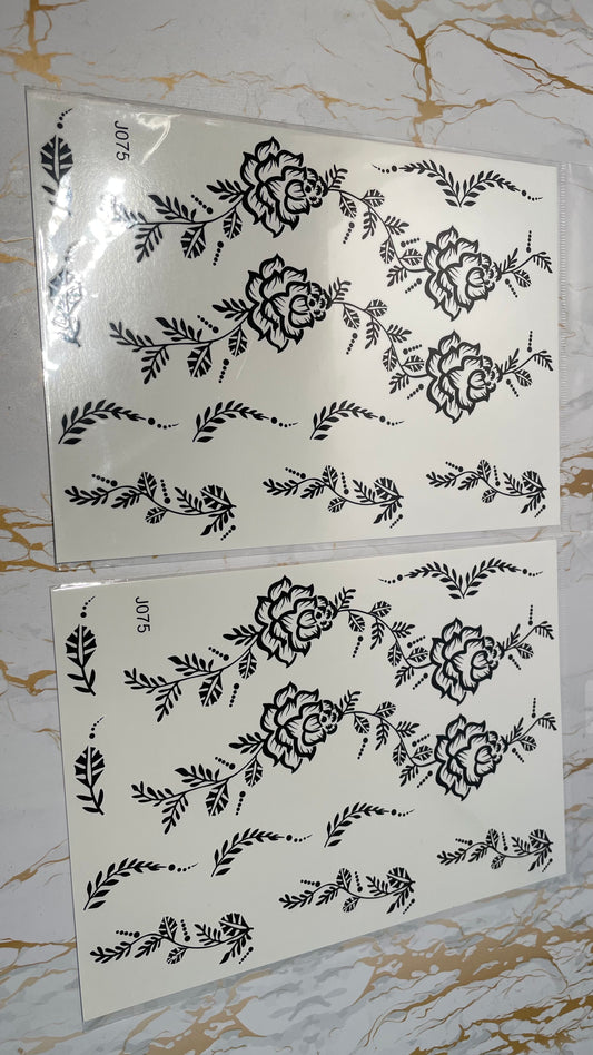 Henna tattoo stickers black