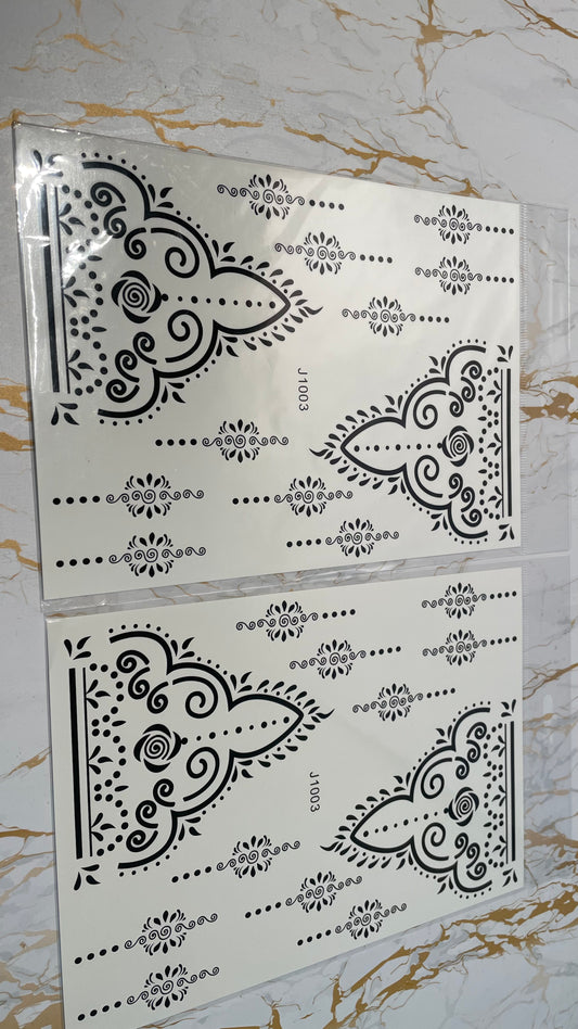 Henna tattoo stickers black