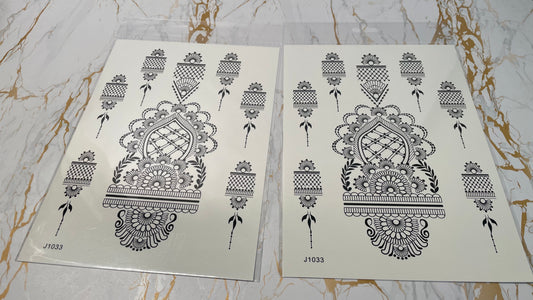 Henna tattoo stickers black