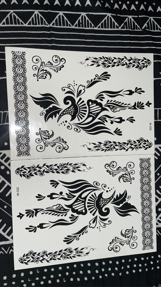 Henna tattoo stickers black