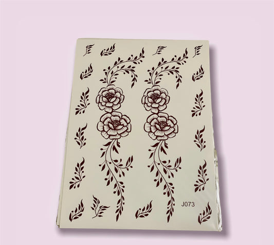 Henna tattoo stickers black & red