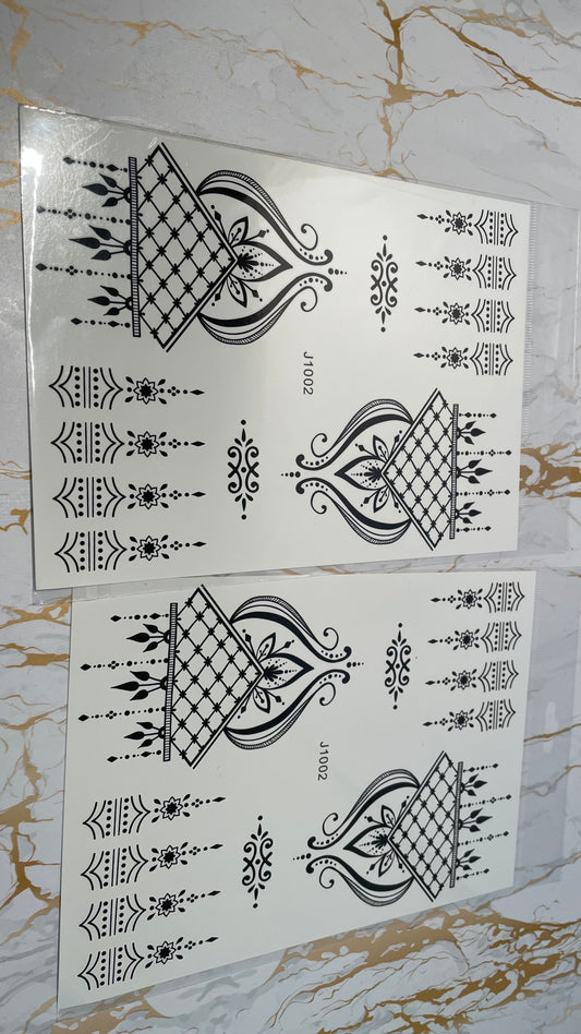 Henna tattoo stickers black